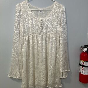 Rose print baby doll dress